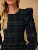 BY IRIS - Freya Tartan Dress green/navy