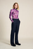 POM AMSTERDAM - Striped Midnight Blue Trousers