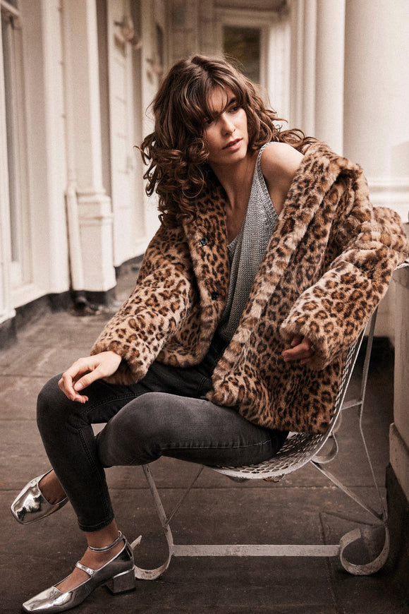 ISSY LONDON - Lena Leopard Faux Fur Jacket