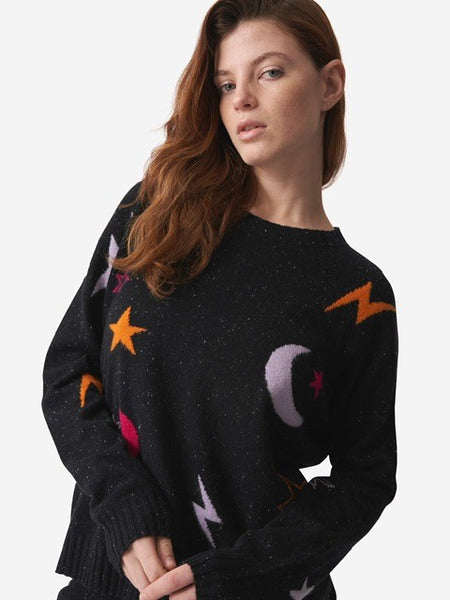 BRODIE CASHMERE Midnight Boyfriend Cashmere Jumper Fabric Boutique